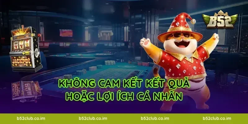Không cam kết kết quả hoặc lợi ích cá nhân
